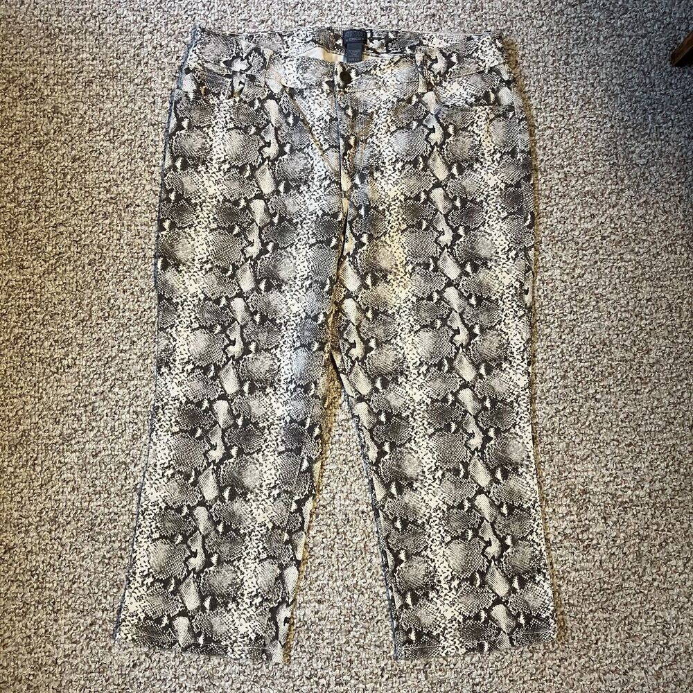 Additions by Chicos Womens Snake Skin Capris Pants Size 2.5 (US 14) Boho Stretch